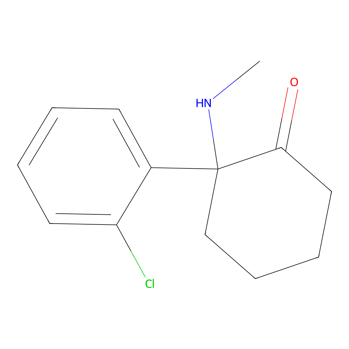 Ketamine molecular structure, CAS 6740-88-1