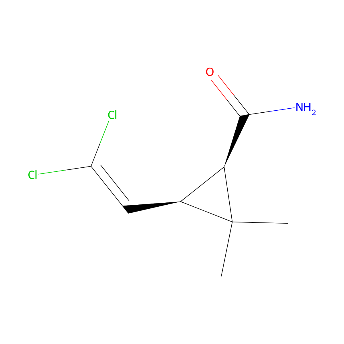cis-3-(2,2-Dichlorovinyl)-2,2-dimethylcyclopropane-1-carboxamide molecular structure, CAS 67401-42-7