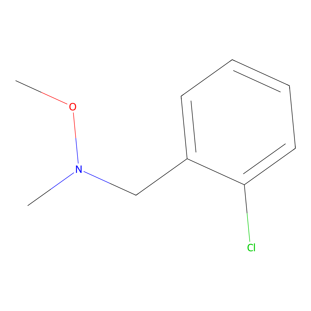 N-(2-chlorobenzyl)-N,O-dimethylhydroxylamine molecular structure, CAS 67402-12-4