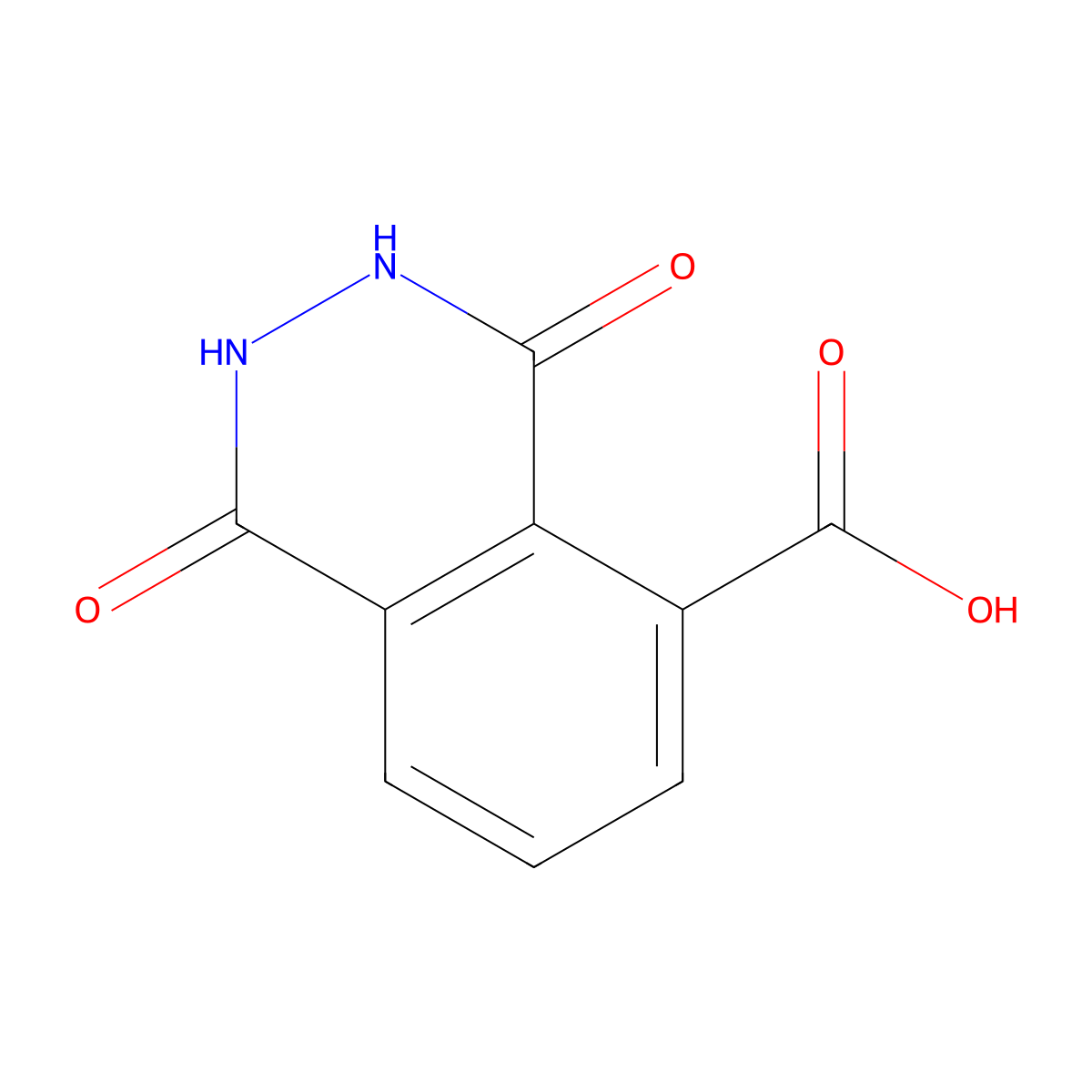1,4-Dioxo-1,2,3,4-tetrahydrophthalazine-5-carboxylic acid molecular structure, CAS 67402-77-1
