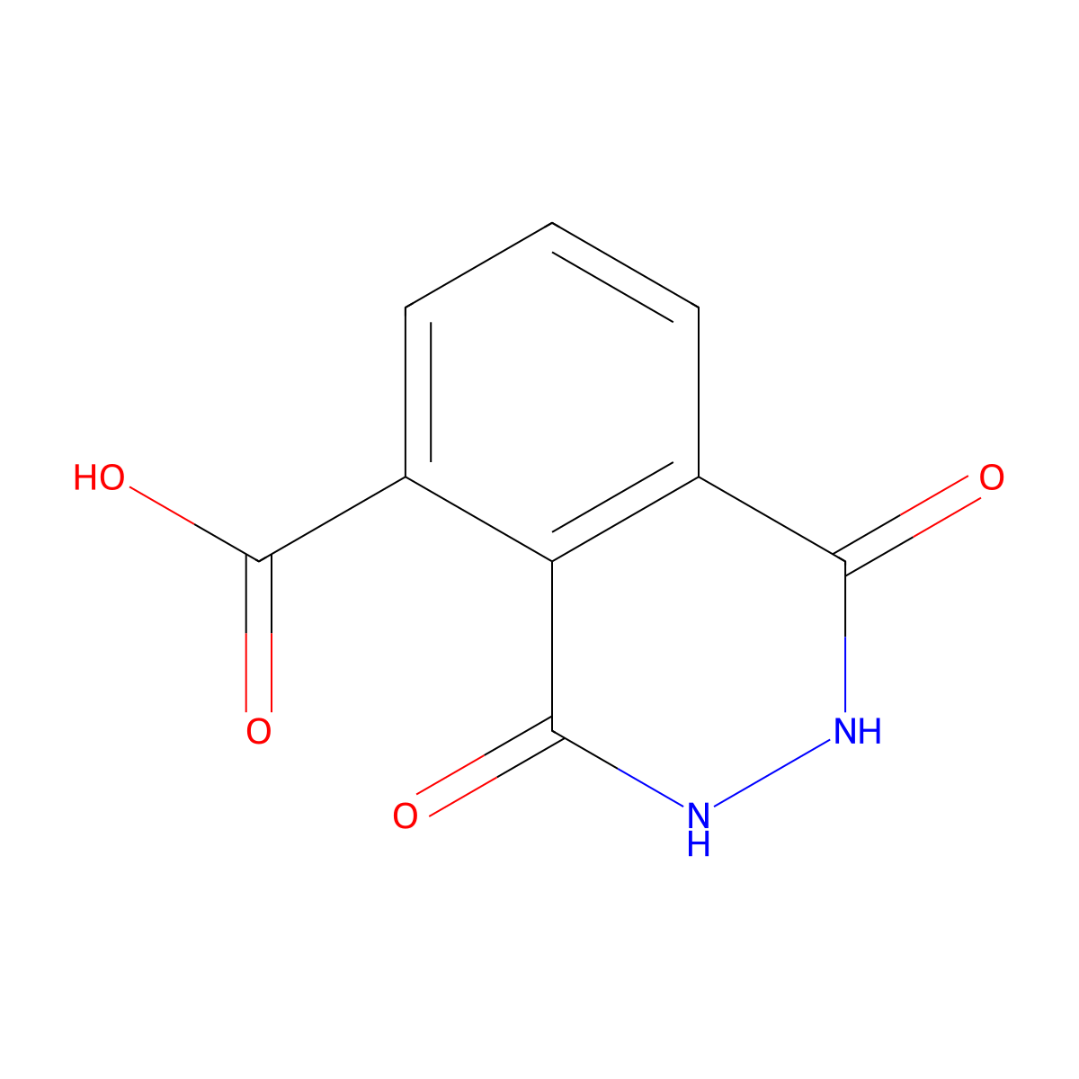 1,4-Dioxo-1,2,3,4-tetrahydrophthalazine-5-carboxylic acid molecular structure, CAS 67402-77-1