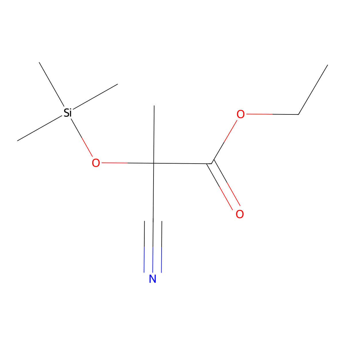 Ethyl 2-cyano-2-methyl-2-[(trimethylsilyl)oxy]acetate molecular structure, CAS 67405-85-0