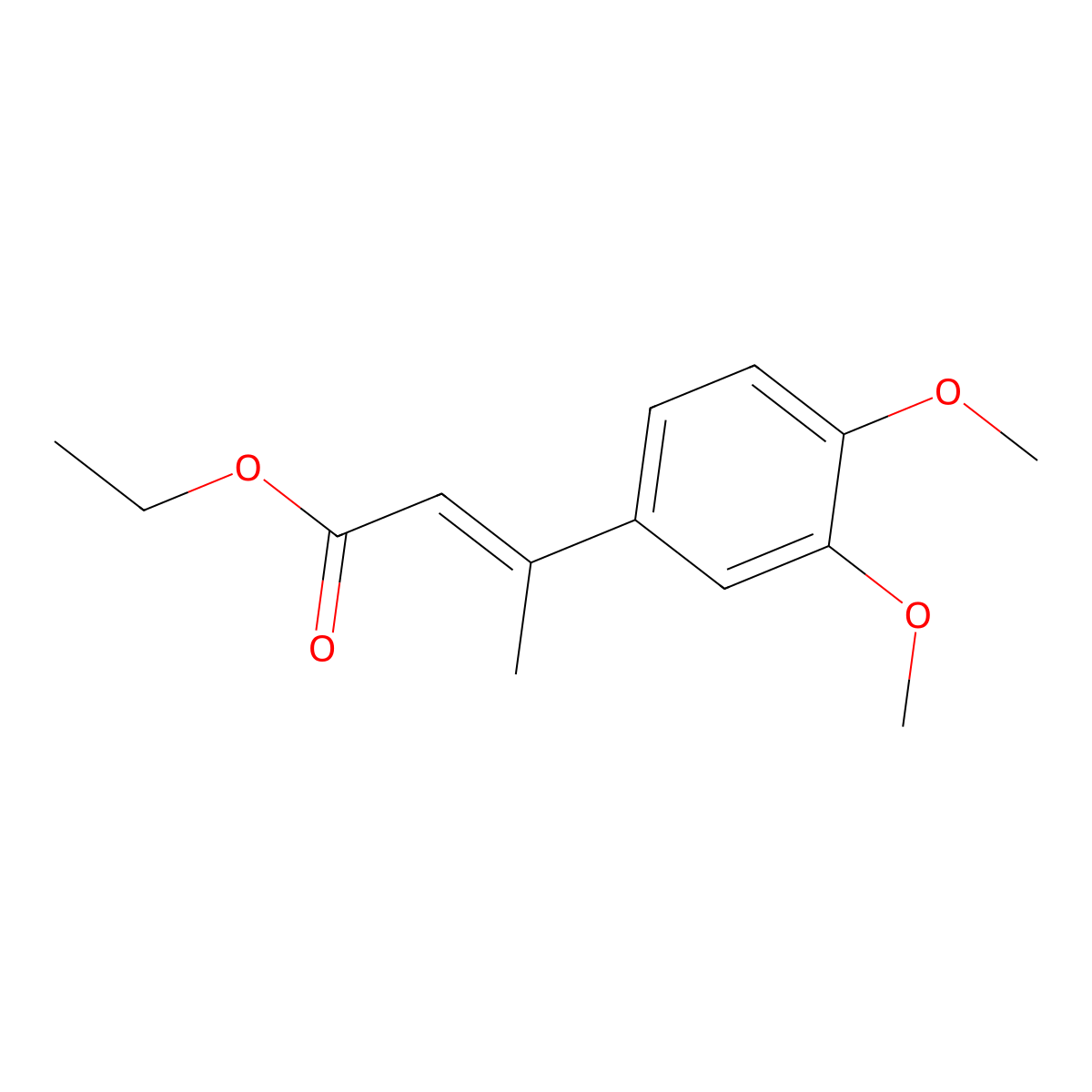 ethyl (2E)-3-(3,4-dimethoxyphenyl)but-2-enoate molecular structure, CAS 67409-10-3