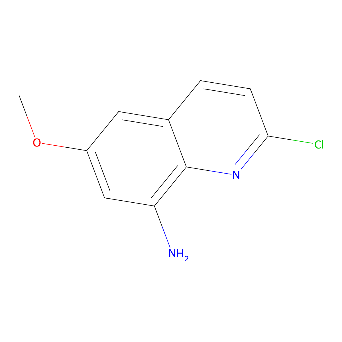 2-Chloro-6-methoxyquinolin-8-amine molecular structure, CAS 67411-10-3