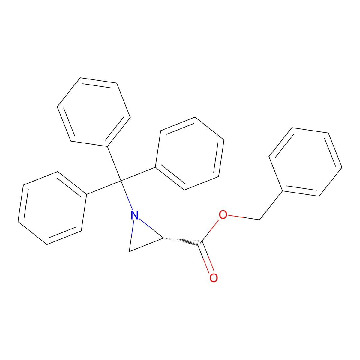 benzyl (S)-1-tritylaziridine-2-carboxylate molecular structure, CAS 67413-25-6