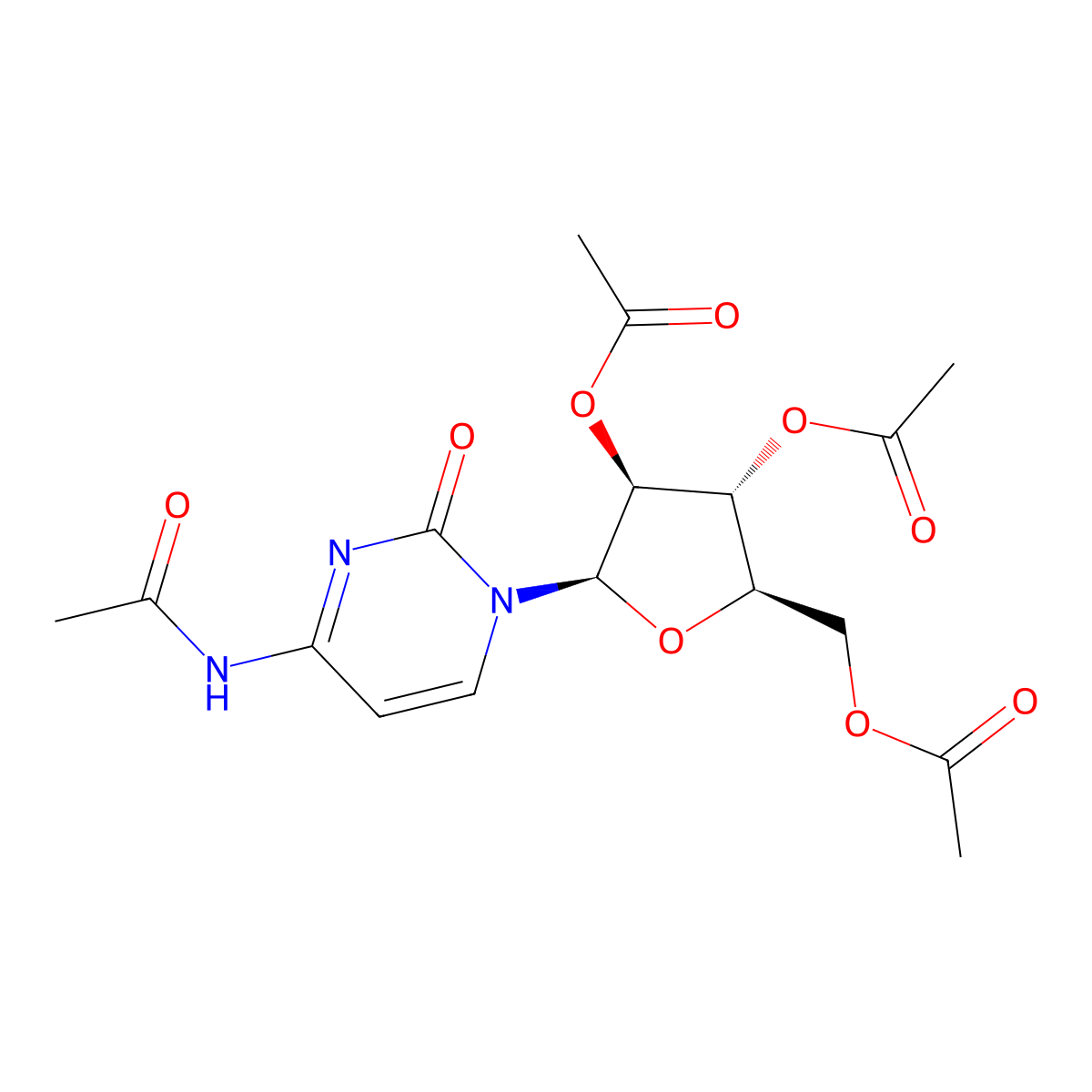 Tetraacetylarabinosylcytosine molecular structure, CAS 6742-08-1