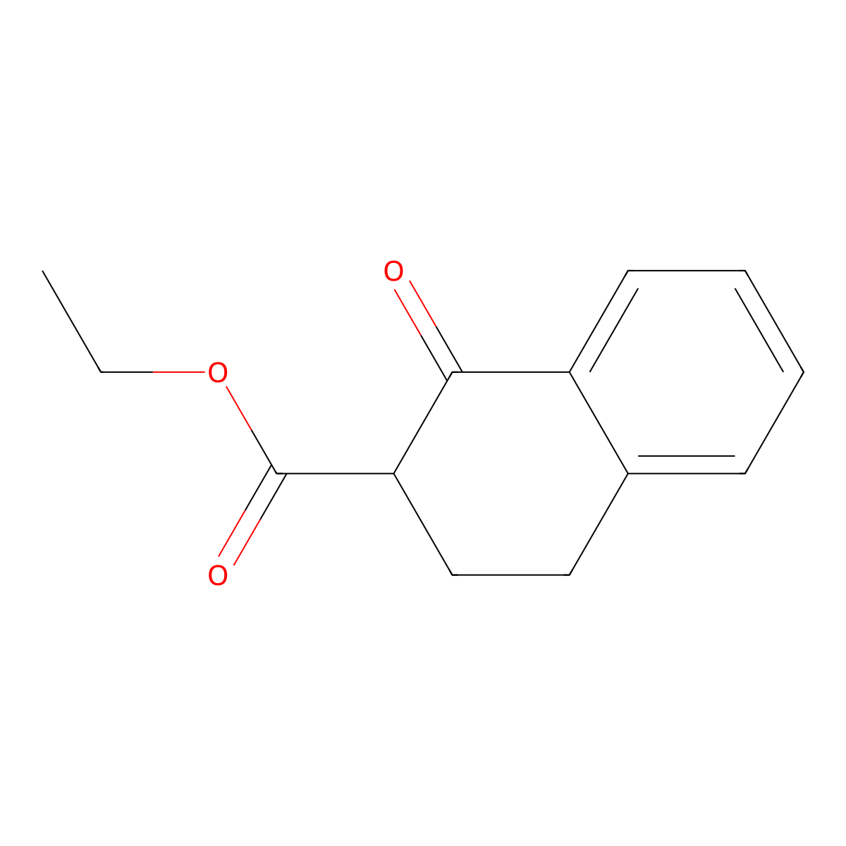 Ethyl 1-oxo-1,2,3,4-tetrahydronaphthalene-2-carboxylate molecular structure, CAS 6742-26-3