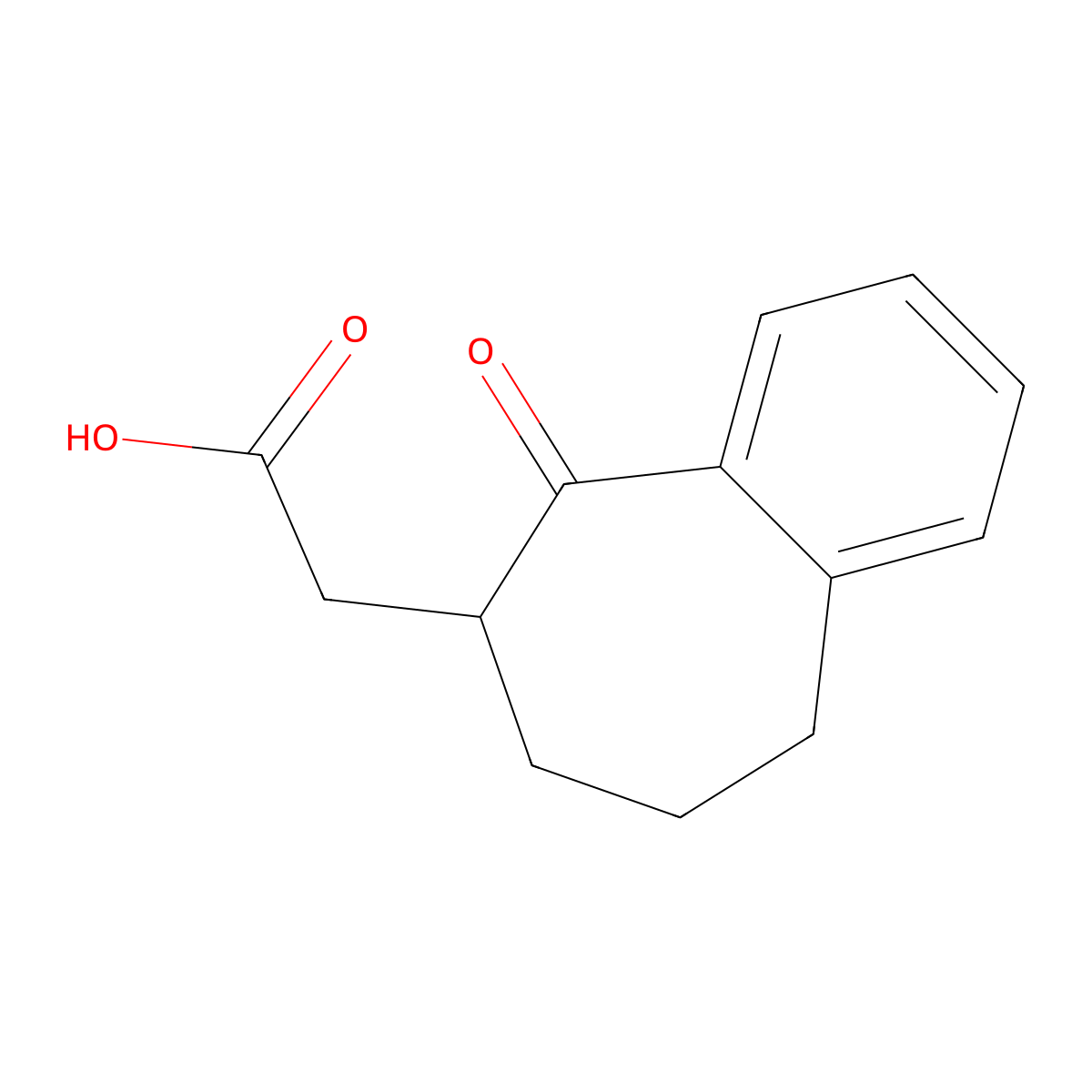 6,7,8,9-Tetrahydro-5-oxo-5H-benzocycloheptene-6-acetic acid molecular structure, CAS 6742-32-1