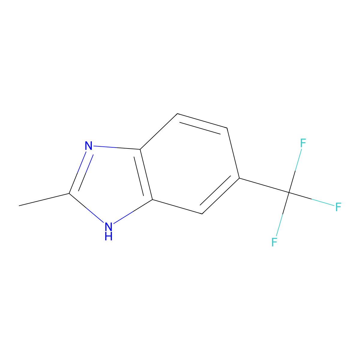 2-Methyl-5-(trifluoromethyl)-1H-benzimidazole molecular structure, CAS 6742-82-1