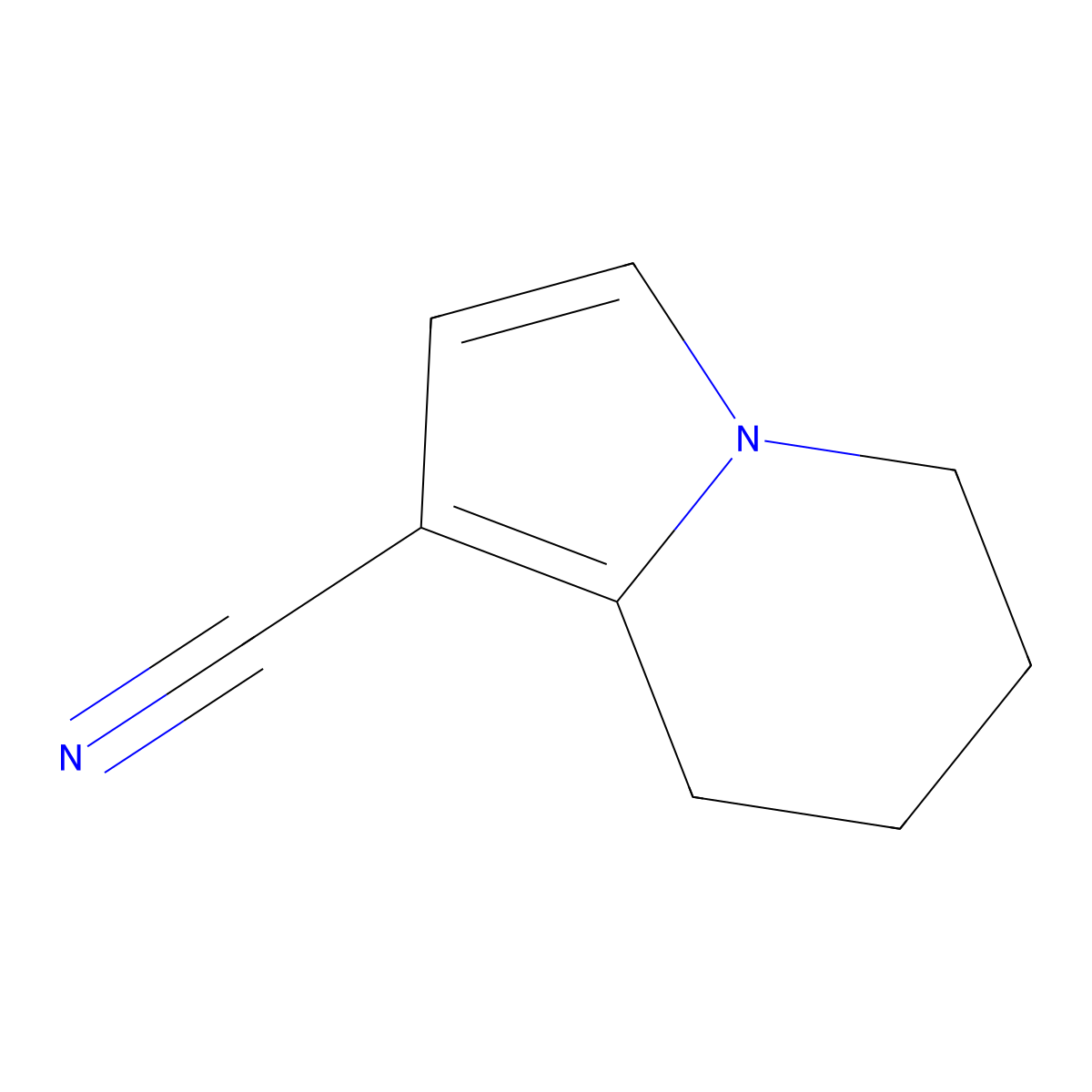 5,6,7,8-Tetrahydroindolizine-1-carbonitrile molecular structure, CAS 67421-69-6
