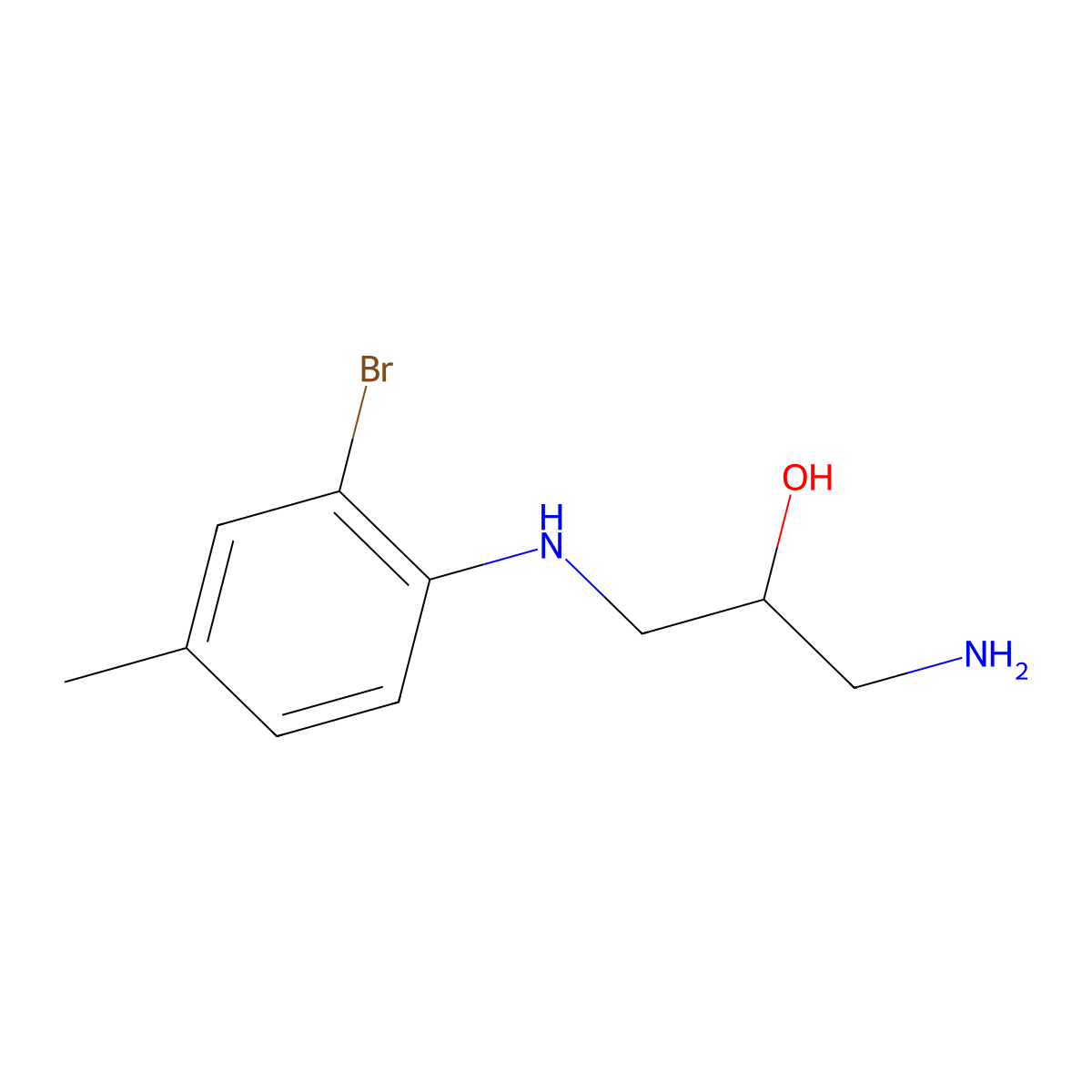 1-Amino-3-(2-bromo-4-methylanilino)propan-2-ol molecular structure, CAS 67427-51-4