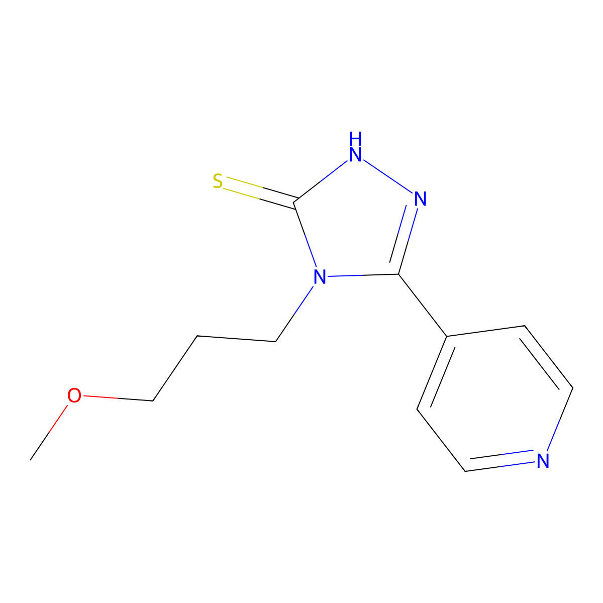 4-(3-Methoxy-propyl)-5-pyridin-4-yl-2,4-dihydro-[1,2,4]triazole-3-thione molecular structure, CAS 674284-08-3