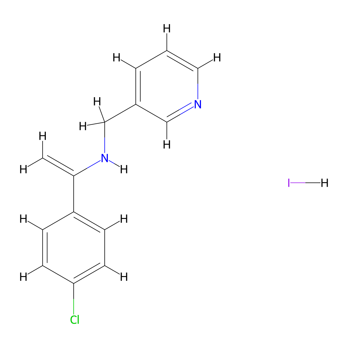 N-[1-(4-chlorophenyl)vinyl]-N-(3-pyridylmethyl)amine hydroiodide molecular structure, CAS 674284-12-9