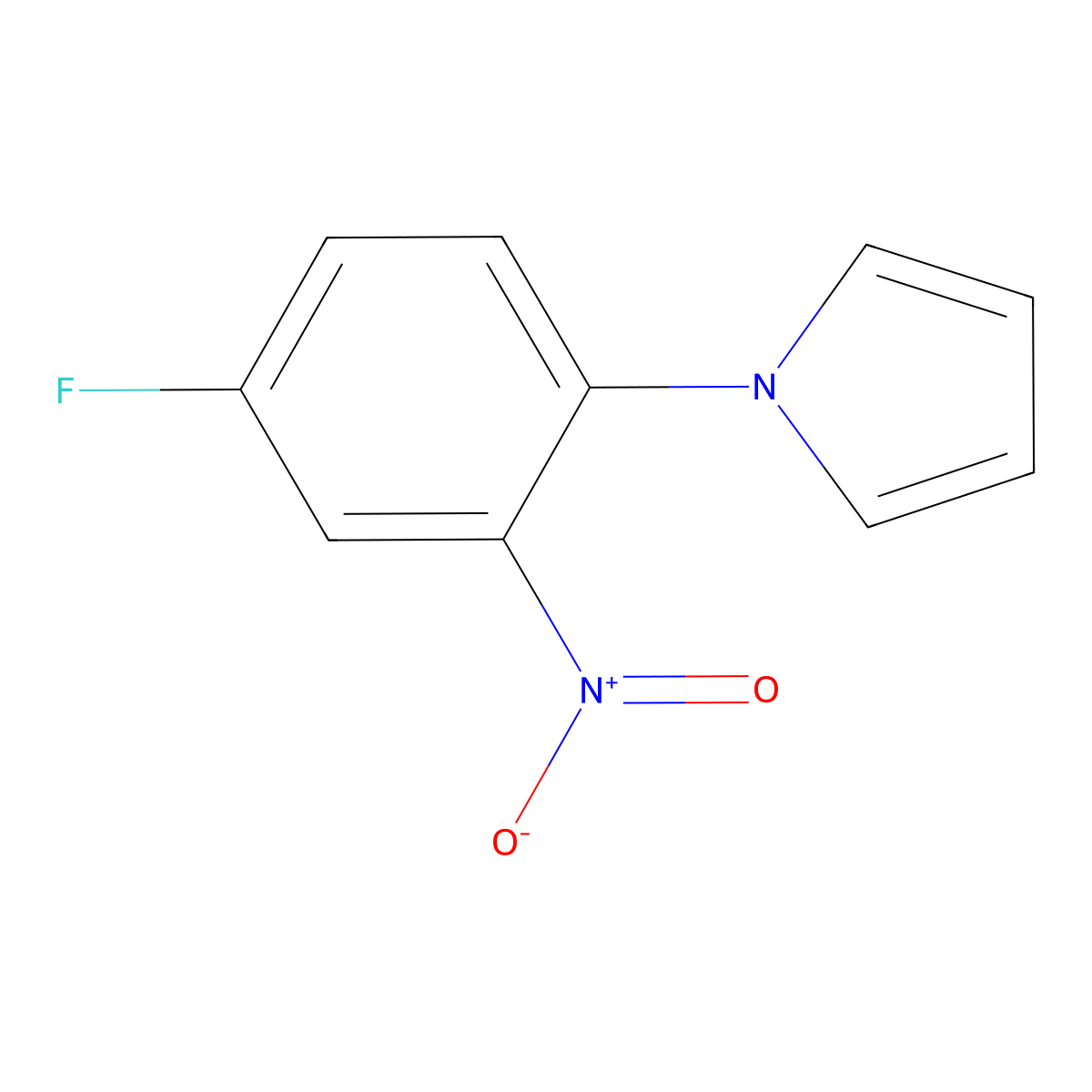 1-(4-fluoro-2-nitrophenyl)-1H-pyrrole molecular structure, CAS 674284-49-2
