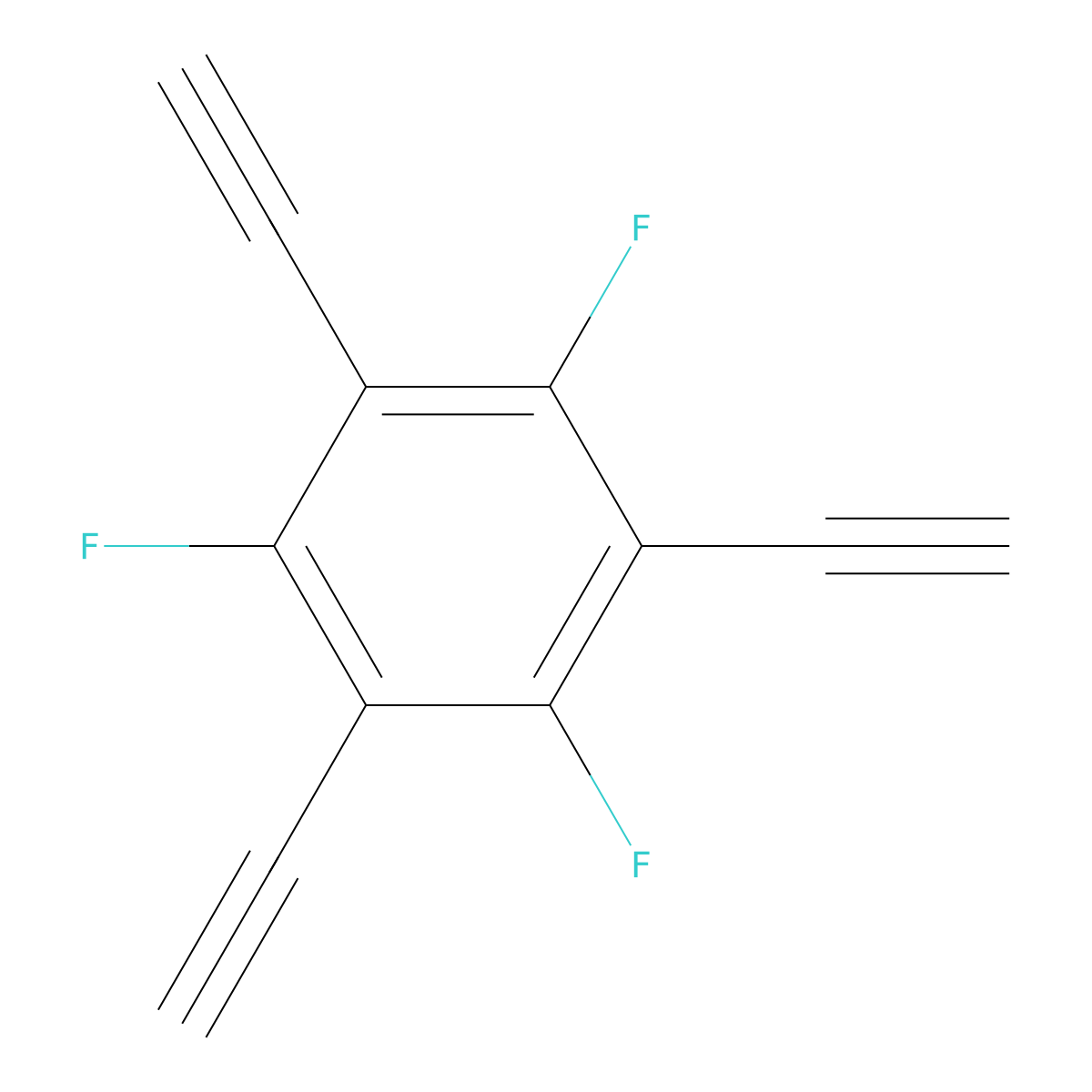 1,3,5-Triethynyl-2,4,6-trifluorobenzene molecular structure, CAS 674289-06-6