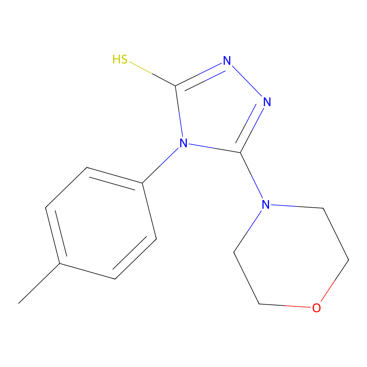 4-(4-methylphenyl)-5-morpholin-4-yl-4H-1,2,4-triazole-3-thiol molecular structure, CAS 674291-13-5