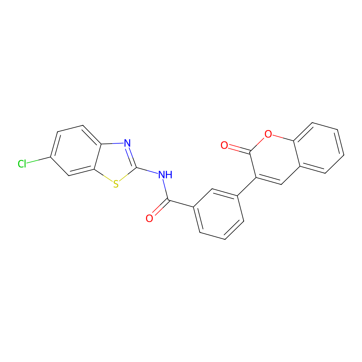N-(6-chloro-1,3-benzothiazol-2-yl)-3-(2-oxochromen-3-yl)benzamide molecular structure, CAS 674294-28-1