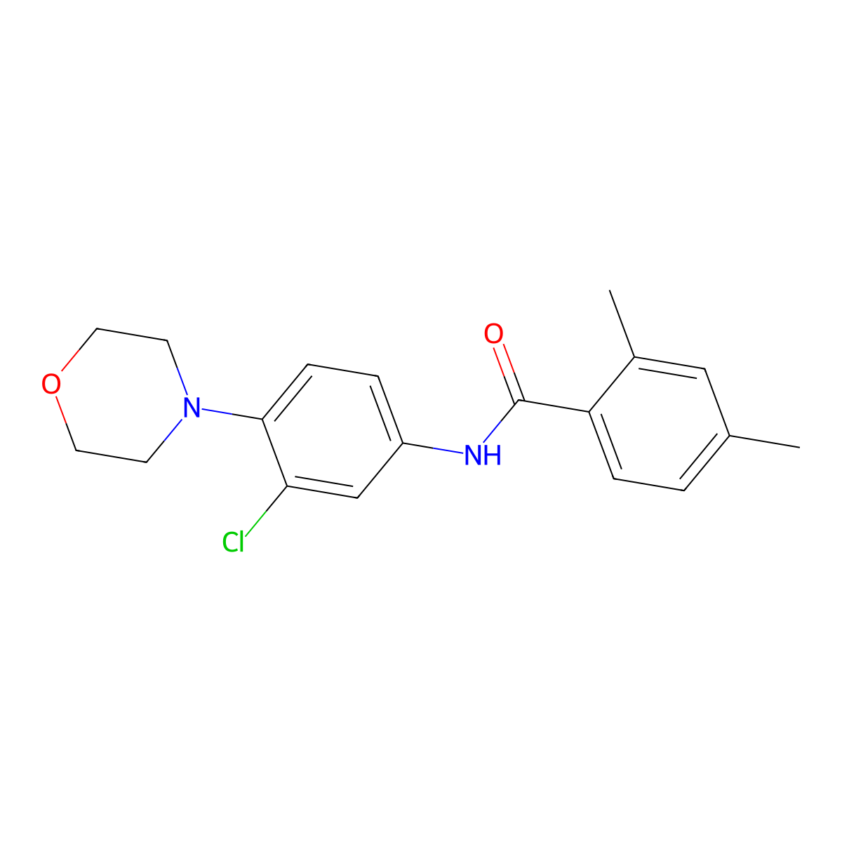 N-(3-chloro-4-morpholin-4-ylphenyl)-2,4-dimethylbenzamide molecular structure, CAS 674294-39-4