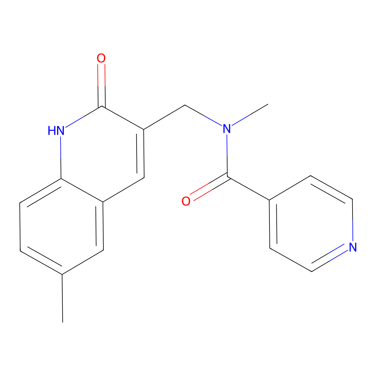 N-methyl-N-[(6-methyl-2-oxo-1H-quinolin-3-yl)methyl]pyridine-4-carboxamide molecular structure, CAS 674294-83-8