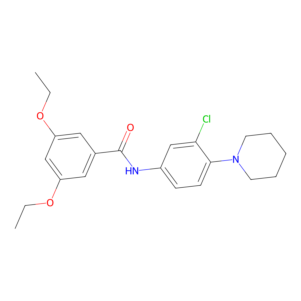 N-(3-chloro-4-piperidin-1-ylphenyl)-3,5-diethoxybenzamide molecular structure, CAS 674294-96-3