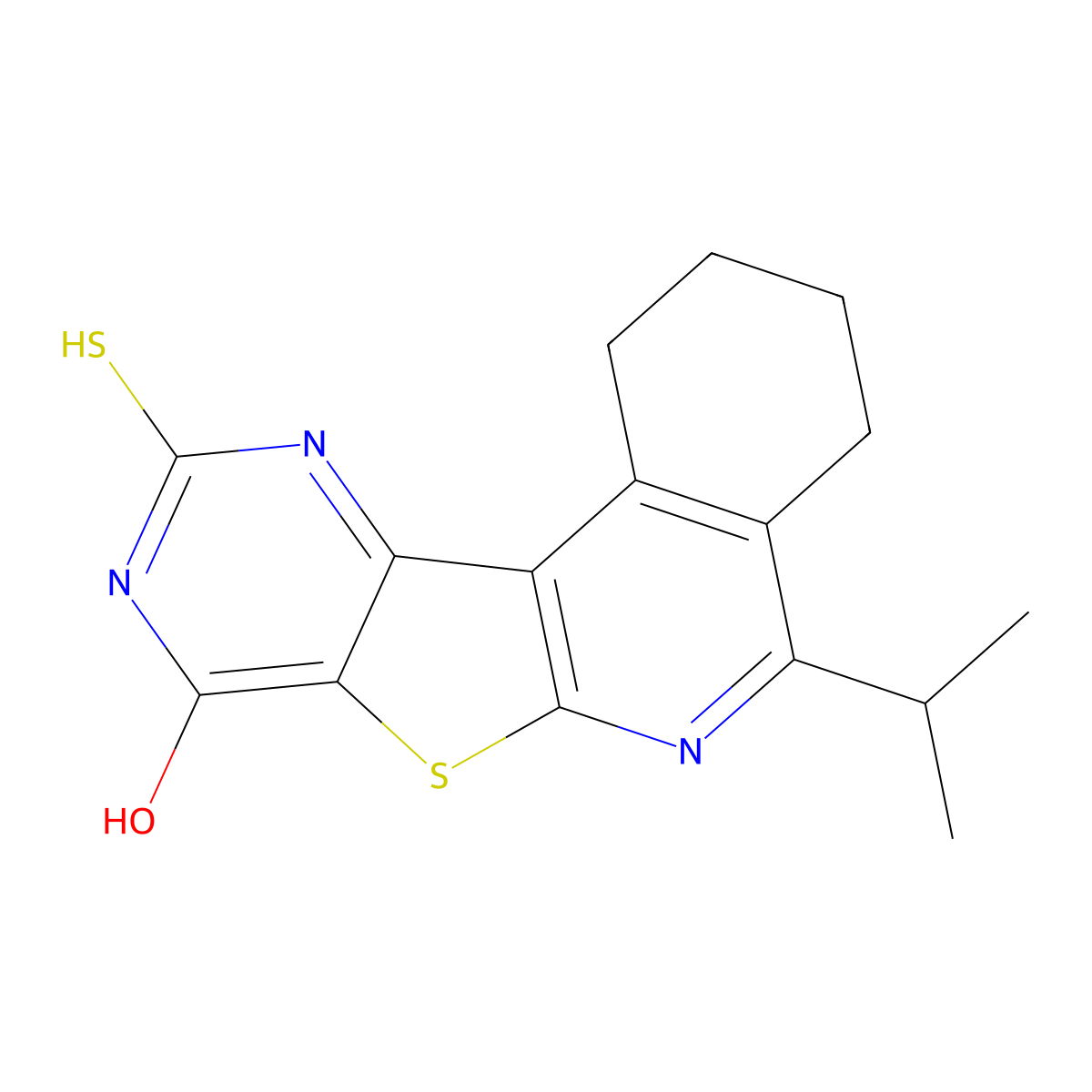 5-Isopropyl-10-thioxo-1,2,3,4,10,11-hexahydro-9H-7-thia-6,9,11-triaza-benzo[c]fluoren-8-one molecular structure, CAS 674295-53-5