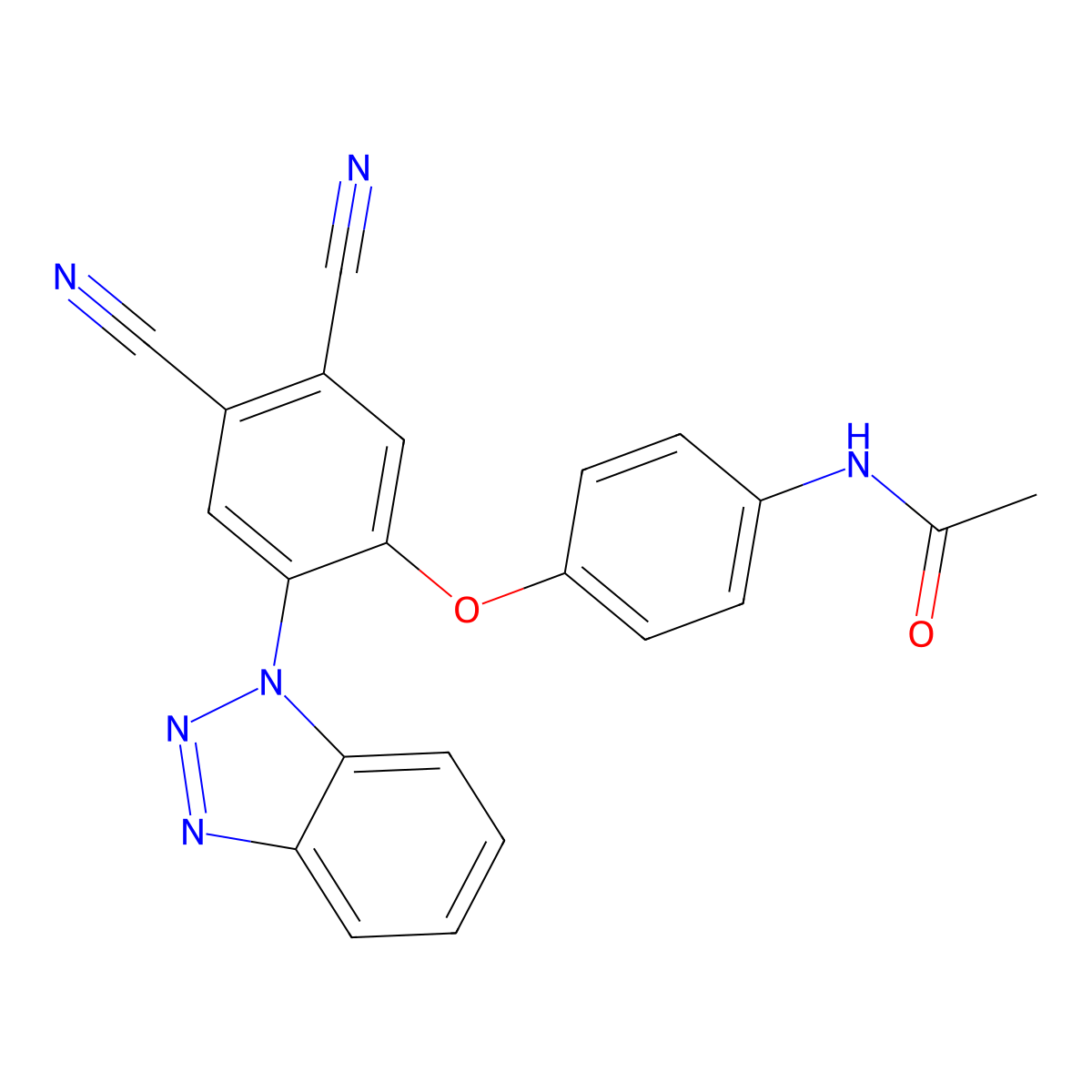 N-[4-[2-(benzotriazol-1-yl)-4,5-dicyanophenoxy]phenyl]acetamide molecular structure, CAS 674295-82-0
