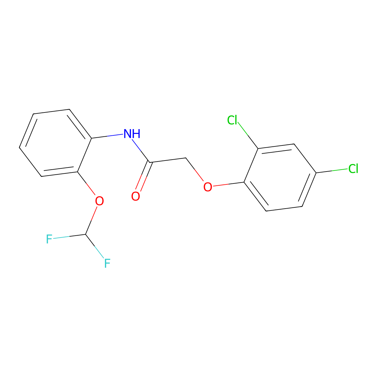 2-(2,4-dichlorophenoxy)-N-[2-(difluoromethoxy)phenyl]acetamide molecular structure, CAS 674296-23-2
