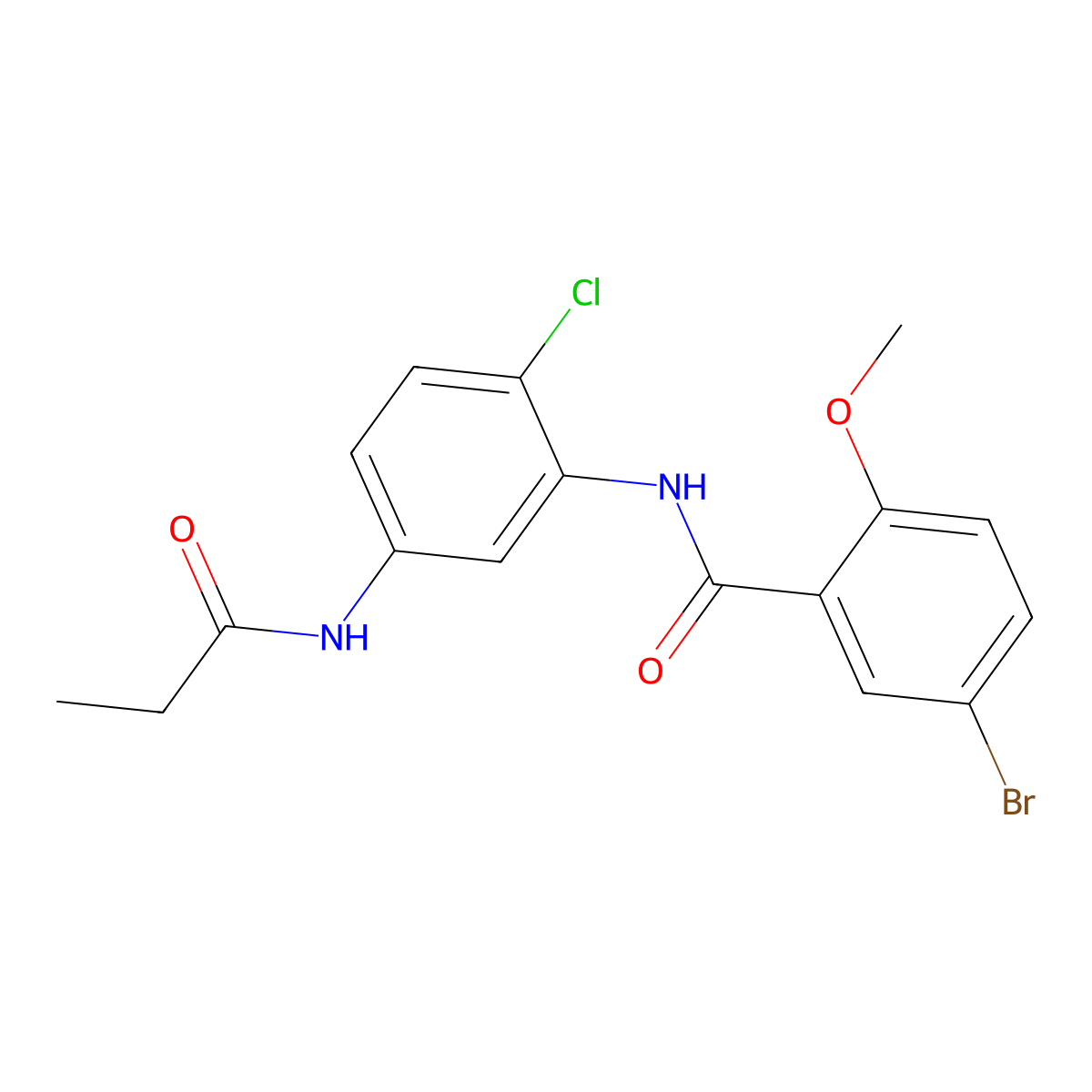 5-bromo-N-[2-chloro-5-(propanoylamino)phenyl]-2-methoxybenzamide molecular structure, CAS 674296-69-6