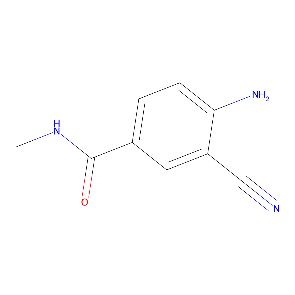 4-Amino-3-cyano-N-methyl-benzamide molecular structure, CAS 674299-30-0