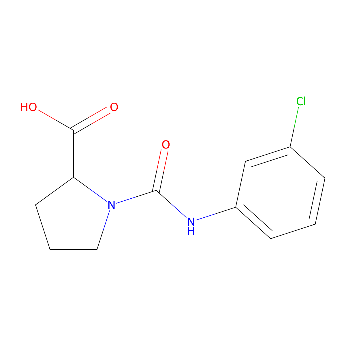 1-(3-Chloro-phenylcarbamoyl)-pyrrolidine-2-carboxylic acid molecular structure, CAS 674299-59-3