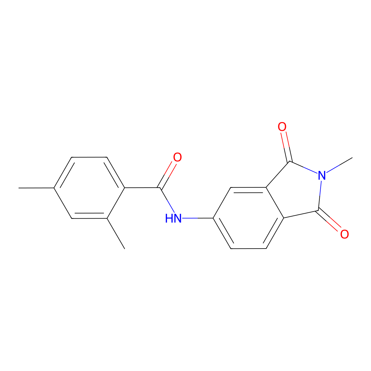 2,4-dimethyl-N-(2-methyl-1,3-dioxoisoindol-5-yl)benzamide molecular structure, CAS 674306-86-6