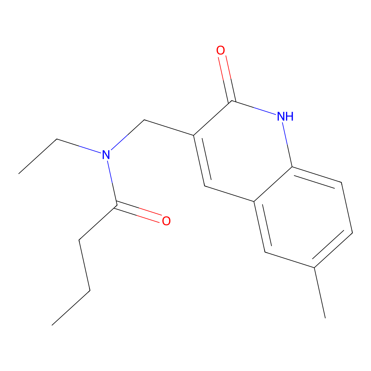 N-ethyl-N-[(6-methyl-2-oxo-1H-quinolin-3-yl)methyl]butanamide molecular structure, CAS 674306-95-7