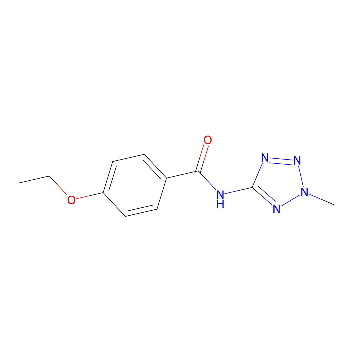 4-ethoxy-N-(2-methyltetrazol-5-yl)benzamide molecular structure, CAS 674307-30-3