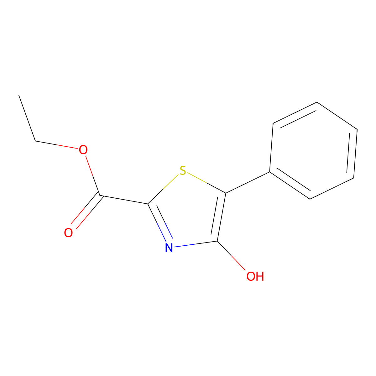 Ethyl 4-hydroxy-5-phenylthiazole-2-carboxylate molecular structure, CAS 67431-24-7