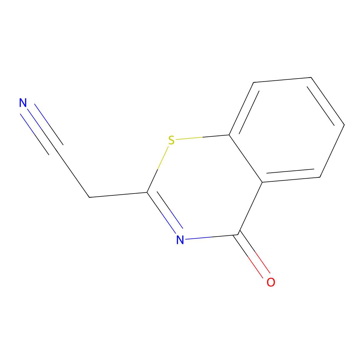 2-(4-oxo-4H-1,3-benzothiazin-2-yl)acetonitrile molecular structure, CAS 67433-02-7