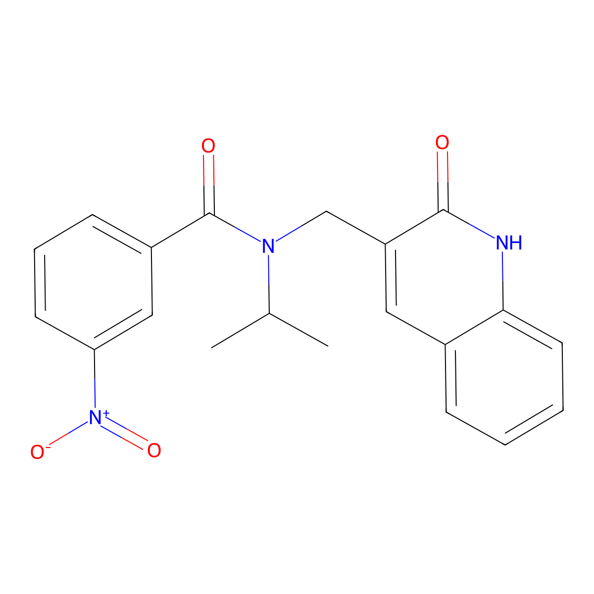 3-nitro-N-[(2-oxo-1H-quinolin-3-yl)methyl]-N-propan-2-ylbenzamide molecular structure, CAS 674330-08-6