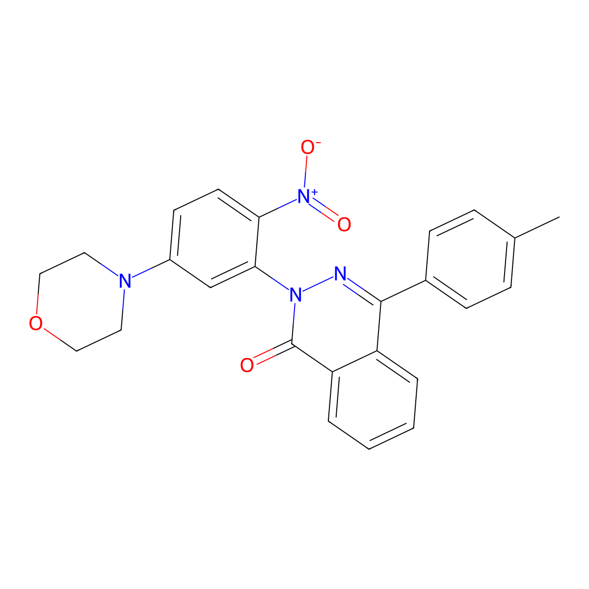 4-(4-Methylphenyl)-2-(5-morpholin-4-yl-2-nitrophenyl)phthalazin-1-one molecular structure, CAS 674330-71-3
