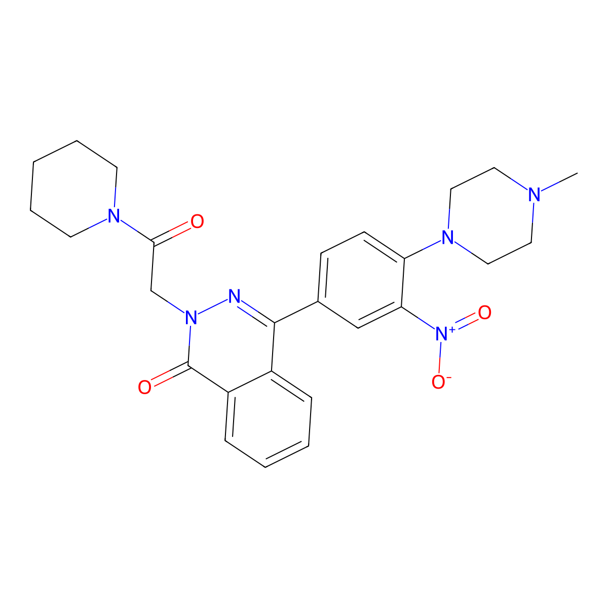 4-[4-(4-Methylpiperazin-1-yl)-3-nitrophenyl]-2-(2-oxo-2-piperidin-1-ylethyl)phthalazin-1-one molecular structure, CAS 674330-83-7