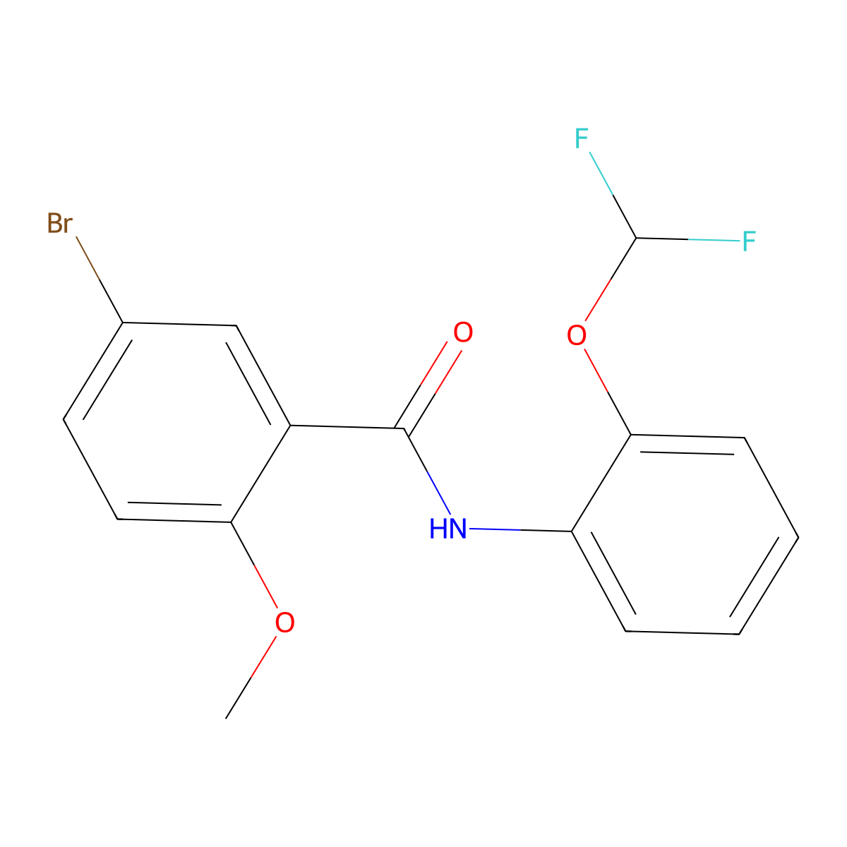 5-bromo-N-[2-(difluoromethoxy)phenyl]-2-methoxybenzamide molecular structure, CAS 674331-89-6
