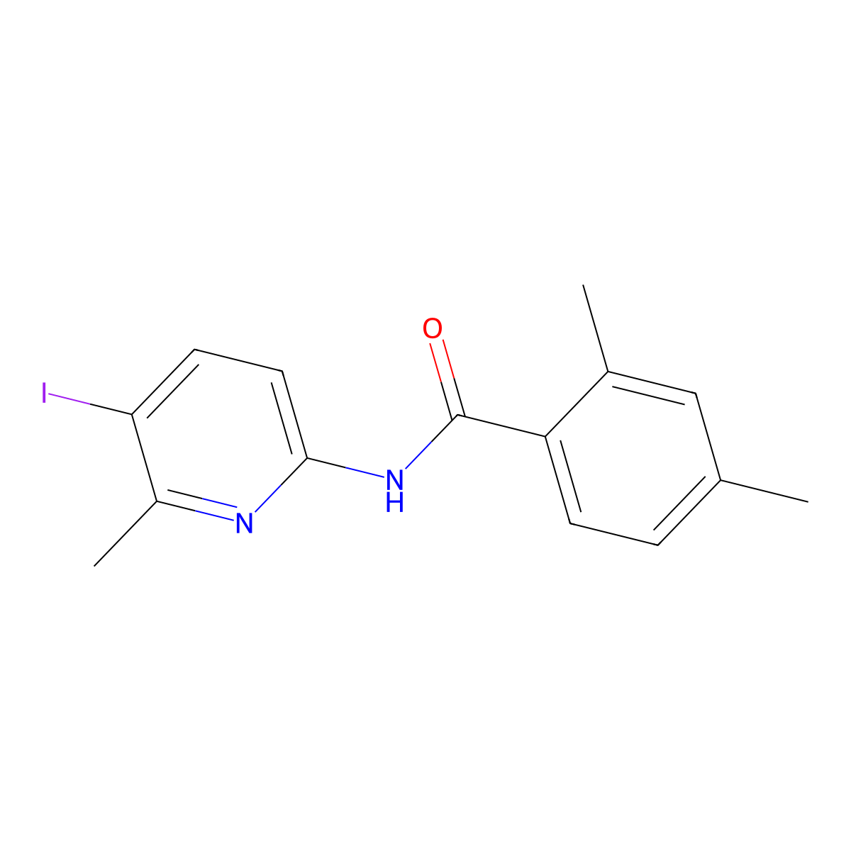 N-(5-iodo-6-methyl-2-pyridinyl)-2,4-dimethylbenzamide molecular structure, CAS 674332-91-3