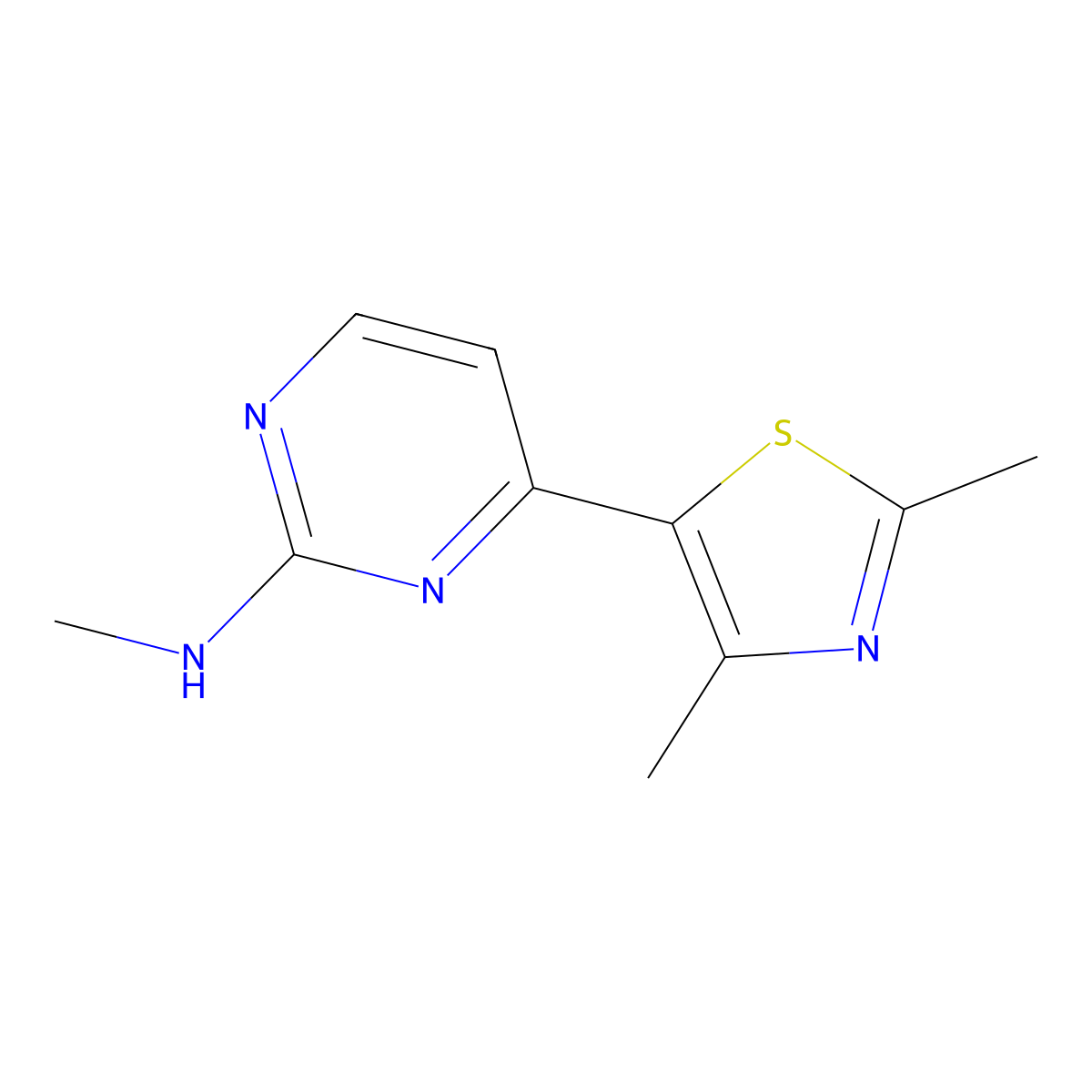 4-(dimethyl-1,3-thiazol-5-yl)-N-methylpyrimidin-2-amine molecular structure, CAS 674333-58-5