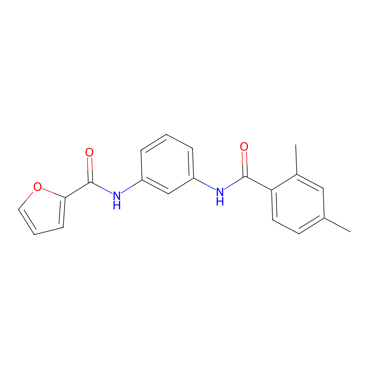 N-[3-[(2,4-dimethylbenzoyl)amino]phenyl]furan-2-carboxamide molecular structure, CAS 674336-75-5