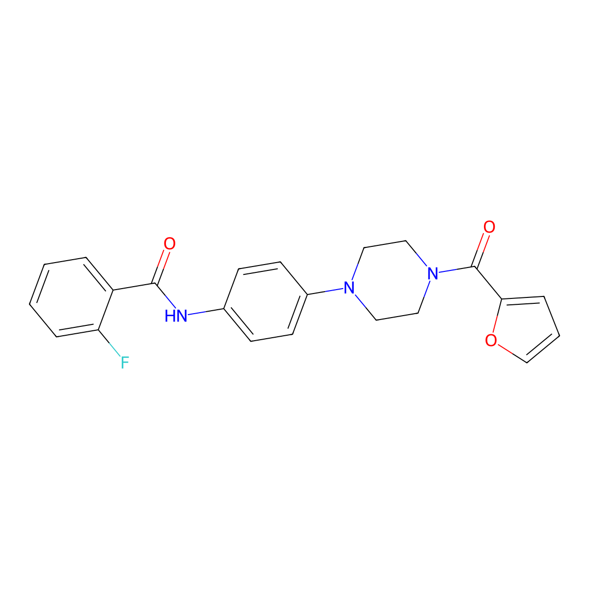 2-fluoro-N-[4-[4-(furan-2-carbonyl)piperazin-1-yl]phenyl]benzamide molecular structure, CAS 674337-14-5