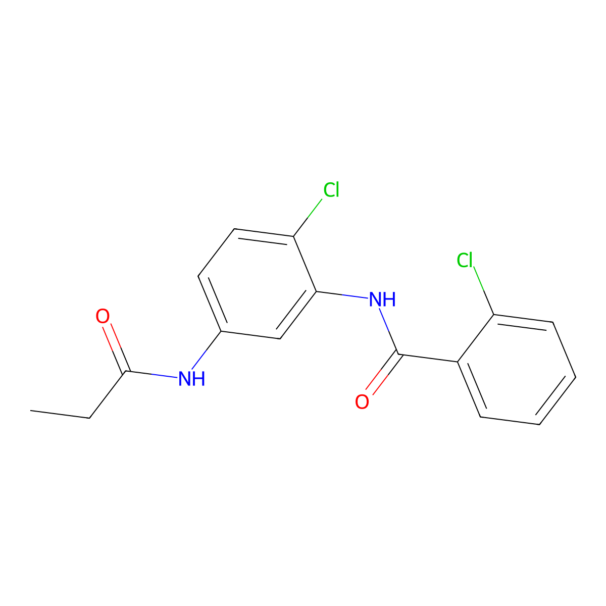 2-chloro-N-[2-chloro-5-(propanoylamino)phenyl]benzamide molecular structure, CAS 674337-70-3
