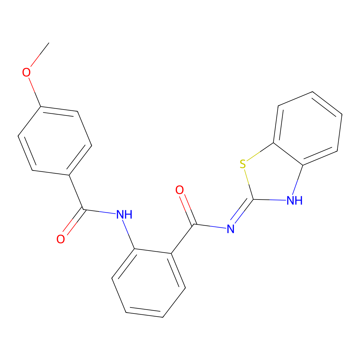 N-(1,3-benzothiazol-2-yl)-2-[(4-methoxybenzoyl)amino]benzamide molecular structure, CAS 674337-91-8