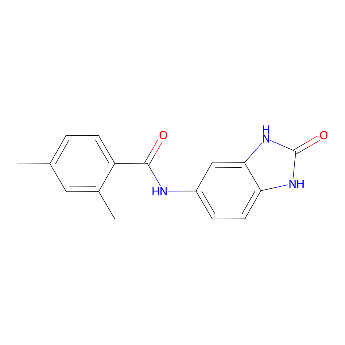 2,4-dimethyl-N-(2-oxo-2,3-dihydro-1H-benzimidazol-5-yl)benzamide molecular structure, CAS 674338-24-0