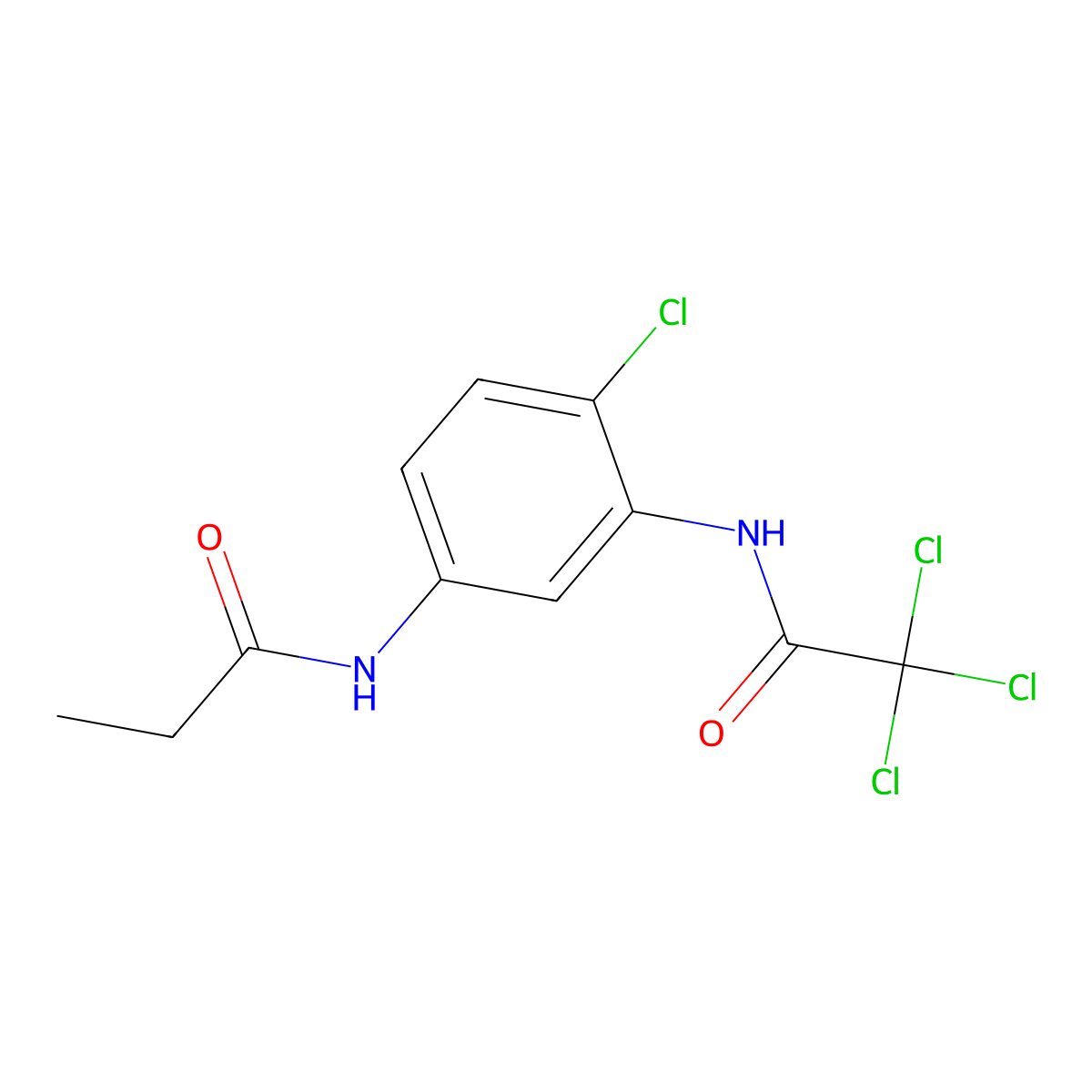 N-{4-chloro-3-[(trichloroacetyl)amino]phenyl}propanamide molecular structure, CAS 674338-44-4