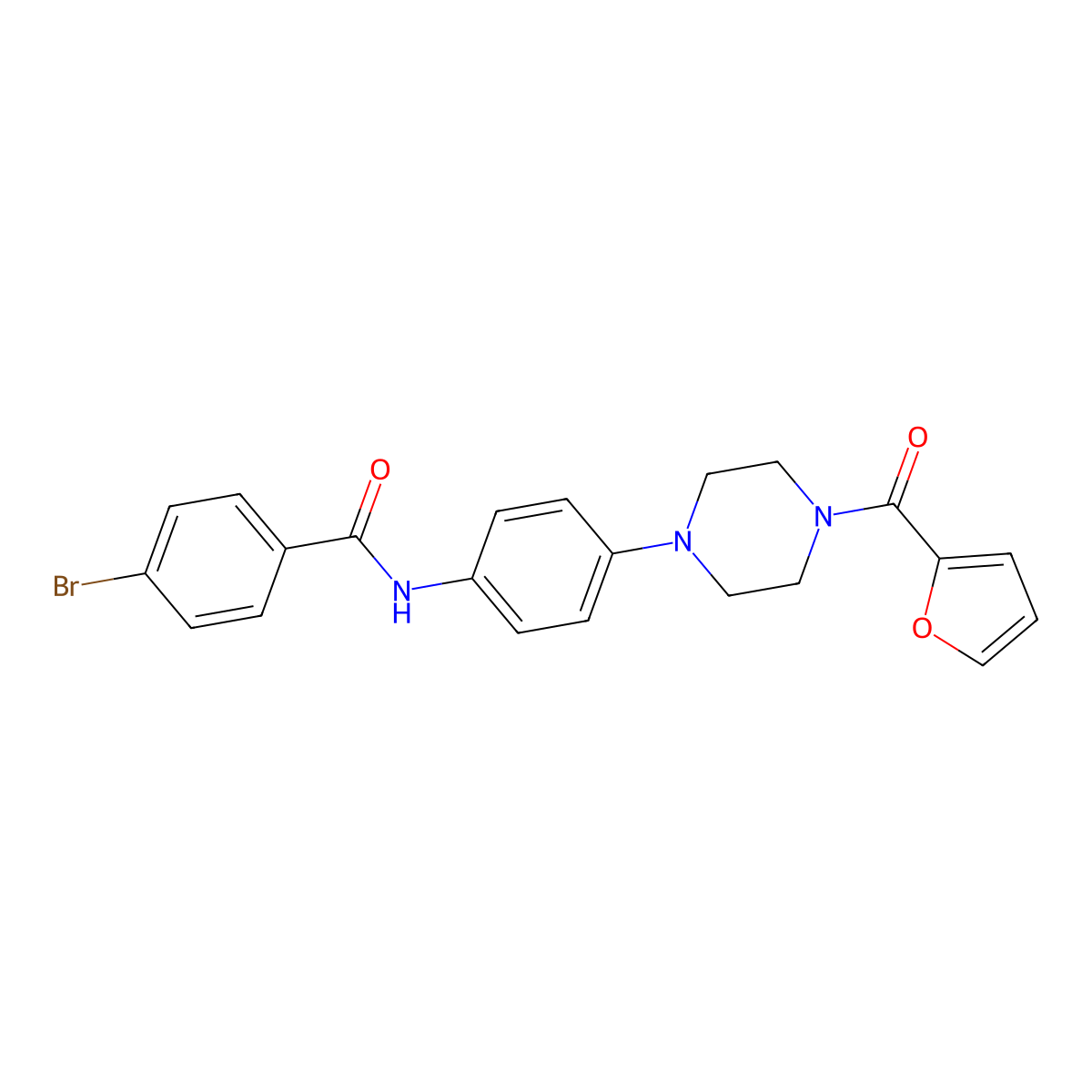 4-bromo-N-[4-[4-(furan-2-carbonyl)piperazin-1-yl]phenyl]benzamide molecular structure, CAS 674338-47-7