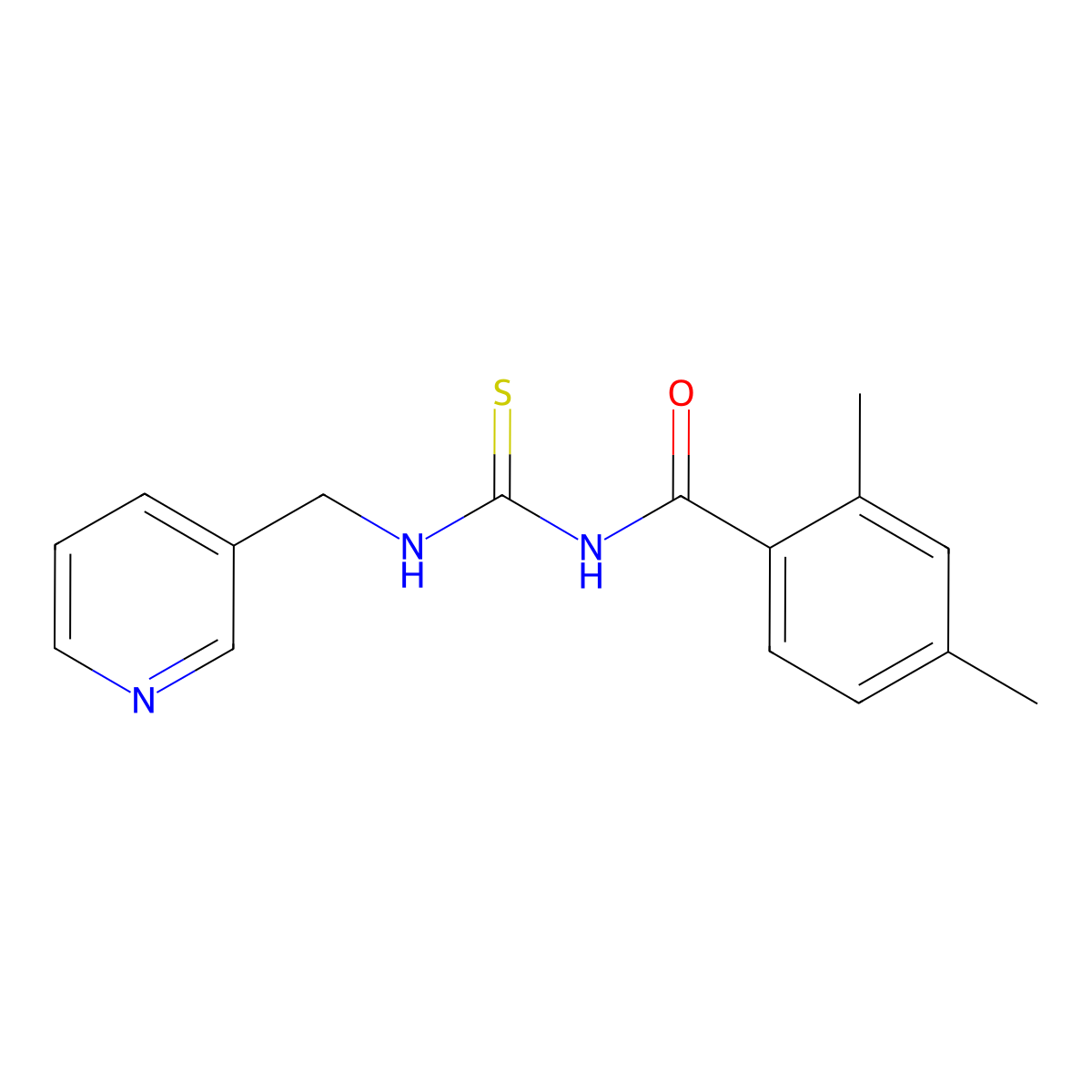 2,4-dimethyl-N-(pyridin-3-ylmethylcarbamothioyl)benzamide molecular structure, CAS 674338-58-0