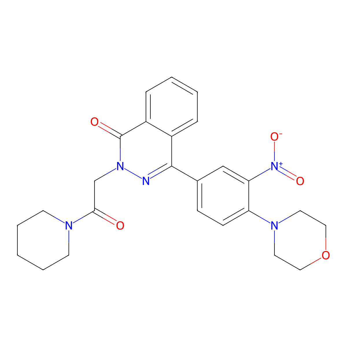 4-(4-Morpholin-4-yl-3-nitrophenyl)-2-(2-oxo-2-piperidin-1-ylethyl)phthalazin-1-one molecular structure, CAS 674338-85-3